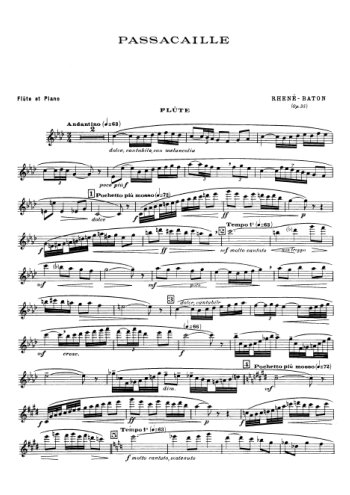 Téléchargez la partition de Passacaille pour flûte et piano